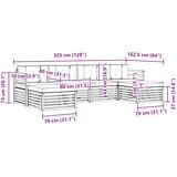  Set vanjskih sofa 6 pcs Bijela i bež 325 x 162,5 x 73 cm | shoptok.hr