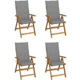 Maison Chic Vrtni stoli - Stol za vrt 4 kosi z blazinami trden akacijev les JS1618, (21878631) | Shoptok.si
