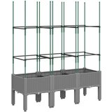  Vrtna sadilica s rešetkom svjetlosiva 120 x 40 x 142 5 cm PP | shoptok.hr