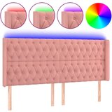 Maison Chic LED Posteljno vzglavje - Vzglavna omarica - Nočna omarica roza 203x16x118/128 cm žamet, (21708444) Cene