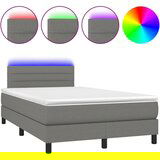 The Living Store Box spring postelja z vzmetnico LED temno siva 120x200 cm blago - Box Spring Postelja, (21521145) | Shoptok.si
