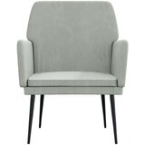  Fotelj svetlo siv 62x79x79 cm žamet, (20701704) | Shoptok.si