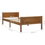 vidaXL okvir za krevet od masivne borovine boja meda 100 x 200 cm | shoptok.hr