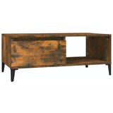Maison Chic Klubska mizica - kavna mizica - Nizka mizica dimljeni hrast 90x50x36,5 cm inženirski les, (21753548) Cene