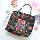 Venisymlis Ženska Platnena Velika Torba S Potiskom Owl Ročno Izdelana Nakupovalna Torbica Za Shranjevanje, (22070012) | Shoptok.si