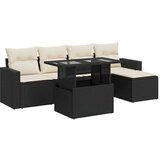 vidaXL 6-dijelni set vrtnih sofa s jastucima crni od poliratana | shoptok.hr