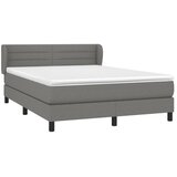  Krevet s oprugama i madracem tamnosivi 140x190 cm od tkanine | shoptok.hr