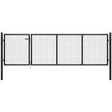 vidaXL vrtna vrata jeklena 350x75 cm antracitna | Shoptok.si