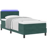 LED Box Spring Krevet Tamnozelena 100 x 200 cm Baršun | shoptok.hr
