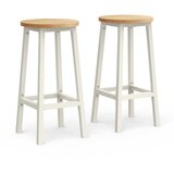 Songmics Set barskih stolov okroglih 32x65 cm bež črna, (5000302395) | Shoptok.si