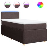 vidaXL Box spring postelja z vzmetnico temno rjav 90x190 cm blago, (21291452) | Shoptok.si