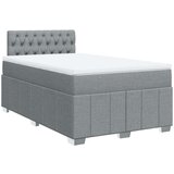 vidaXL Boxspring postelja z vzmetnico svetlo siva 120x190 cm blago | Shoptok.si