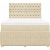  Krevet s oprugama i madracem krem 160x200 cm od tkanine | shoptok.hr