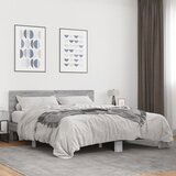 Maison Chic Posteljni okvir - Dvoposteljna postelja - Zakonska postelja siva sonoma 160x200 cm inž. les in kovina-J5499, (21774631) | Shoptok.si