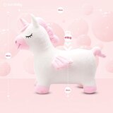 Plišani gumeni džemper za djecu, jednorog, s krilima, bijeli i rozi, za skakanje na pumpicu | shoptok.hr