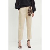 Guess Pamučne hlače CANDIS boja: bež, chinos kroj, visoki struk, W4GB04 WG4NB | shoptok.hr