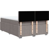  Box spring postelja z vzmetnico taupe 160x200 cm blago | Shoptok.si