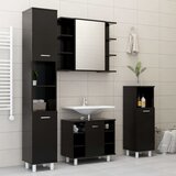 Maison Chic Kopalniško pohištvo - Kopalniški sestavi 4 kosi črne barve iverna plošča, (21788336) | Shoptok.si