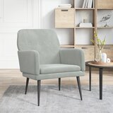  Fotelja svjetlosiva 62 x 79 x 79 cm baršunasta | shoptok.hr