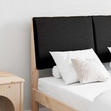 vidaXL Tapecirani uzglavlje Crna 120 cm Čvrsto borovo drvo Cijene