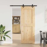 vidaXL Klizna vrata s priborom za montažu 85 x 210 cm masivna borovina | shoptok.hr