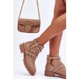 Boto Women's Trapper Boots with Pearls Beige Klarisa | ePonuda.com