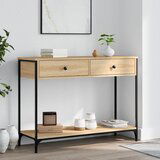 vidaXL Konzolni stol boja hrasta 100 x 34,5 x 75 cm konstruirano drvo | shoptok.hr