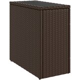  Vrtni pomoćni stolić sa staklenom pločom smeđi 58x27,5x55 cm | shoptok.hr