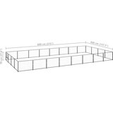 vidaXL Pasji boks črn 32 m² jeklo | Shoptok.si