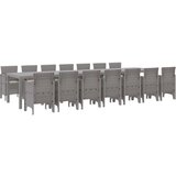  15-dijelni vrtni set za objedovanje s jastučićima svjetlosivi poli ratan vrtni stol svjetlosivi 250x100x73 cm poli ratan vrtni | shoptok.hr