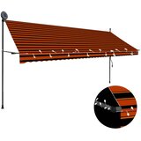 Tenda na ručno uvlačenje s LED svjetlom 400 cm narančasto-smeđa | shoptok.hr