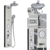 Oem Sprchový panel s batériou, masážny jet, dažďová sprcha - niklový-F-7004, (5000141733) Cene