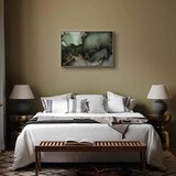  Slika - Green watercolour - abstraction inspired by the structure of marble 120x80 U prirodnom drvenom okviru | shoptok.hr