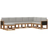 vidaXL Zunanja garnitura za sedenje 8 pcs Naravna in svetlo siva, (5000282727) Cene