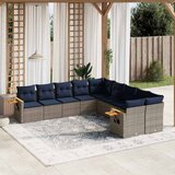 10-dijelni set vrtnih sofa od poliratana s jastucima sivi | shoptok.hr