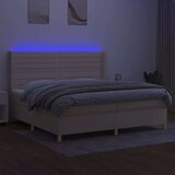 Box spring s madracem LED krem 200x200 cm od tkanine | shoptok.hr