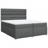  Krevet s oprugama i madracem tamnosivi 200 x 200 cm od tkanine | shoptok.hr