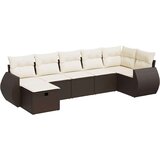 vidaXL 7-dijelni set vrtnih sofa od poliratana s jastucima smeđi | shoptok.hr