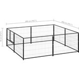 vidaXL kavez za pse crni 4 m² čelični | shoptok.hr
