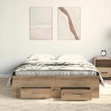  Krevetna konstrukcija s ladicama Umjetnički hrast 120 x 200 cm | shoptok.hr