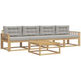  Set vanjskih sofa 4 kom. Bijela i svjetlosiva | shoptok.hr