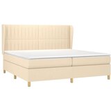  Krevet s oprugama i madracem krem 200 x 200 cm od tkanine | shoptok.hr
