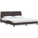  Postelja z vzmetnico temno rjava 180x200 cm blago, (21791494) | Shoptok.si