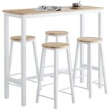 SoBuy komplet barske mize s 4 tabureji z vzorcem breze v industrijskem slogu, (20814585) | Shoptok.si
