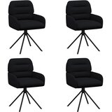 vidaXL Vrtilne jedilne stole 4 pcs Umetno usnje Črna 59 x 59,5 x 90 cm, (5000296672) | Shoptok.si