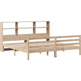 vidaXL Krevet s regalom za knjige bez madraca 180x200 cm od borovine | shoptok.hr