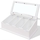 vidaXL Pladenj za Jedilni Pribor MDF Bele Barve Baročni Stil | Shoptok.si