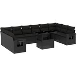  11-dijelni set vrtnih sofa od poliratana s jastucima crni Crna 100 x 55 x 73 cm | Shoptok.si