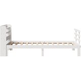  Okvir kreveta s uzglavljem bijeli 75x190 cm od borovine | shoptok.hr