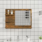  Kupaonsko ogledalo boja dimljenog hrasta 60x10,5x45 cm drveno | shoptok.hr